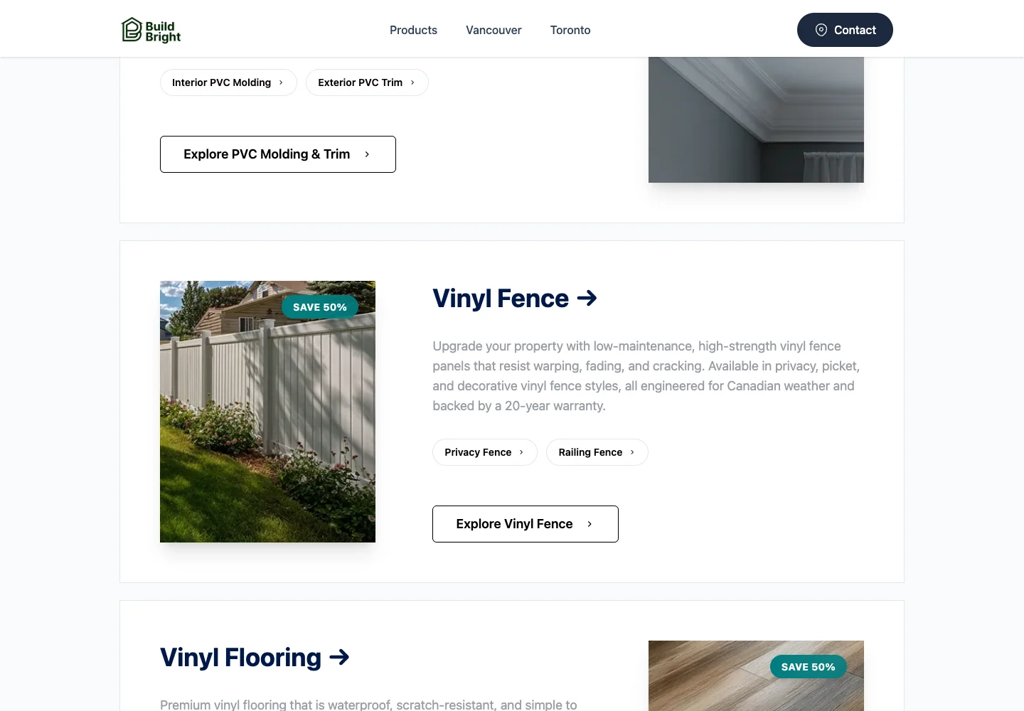 BuildBright — website content and page detail