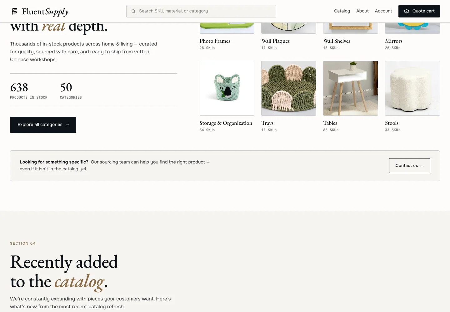 FluentSupply — website content and page detail