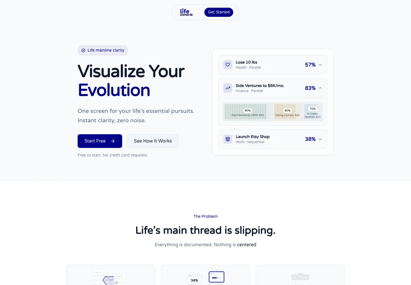 Life Console website homepage